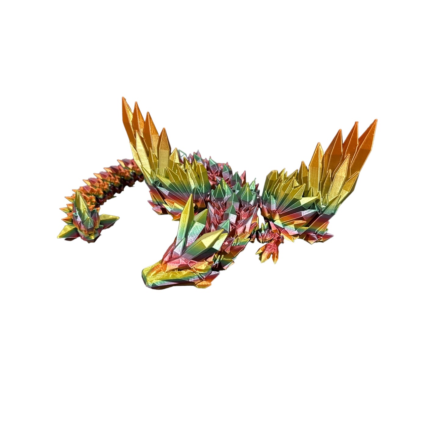 CrystalWing Dragon 3D Printed Articulating Figurine